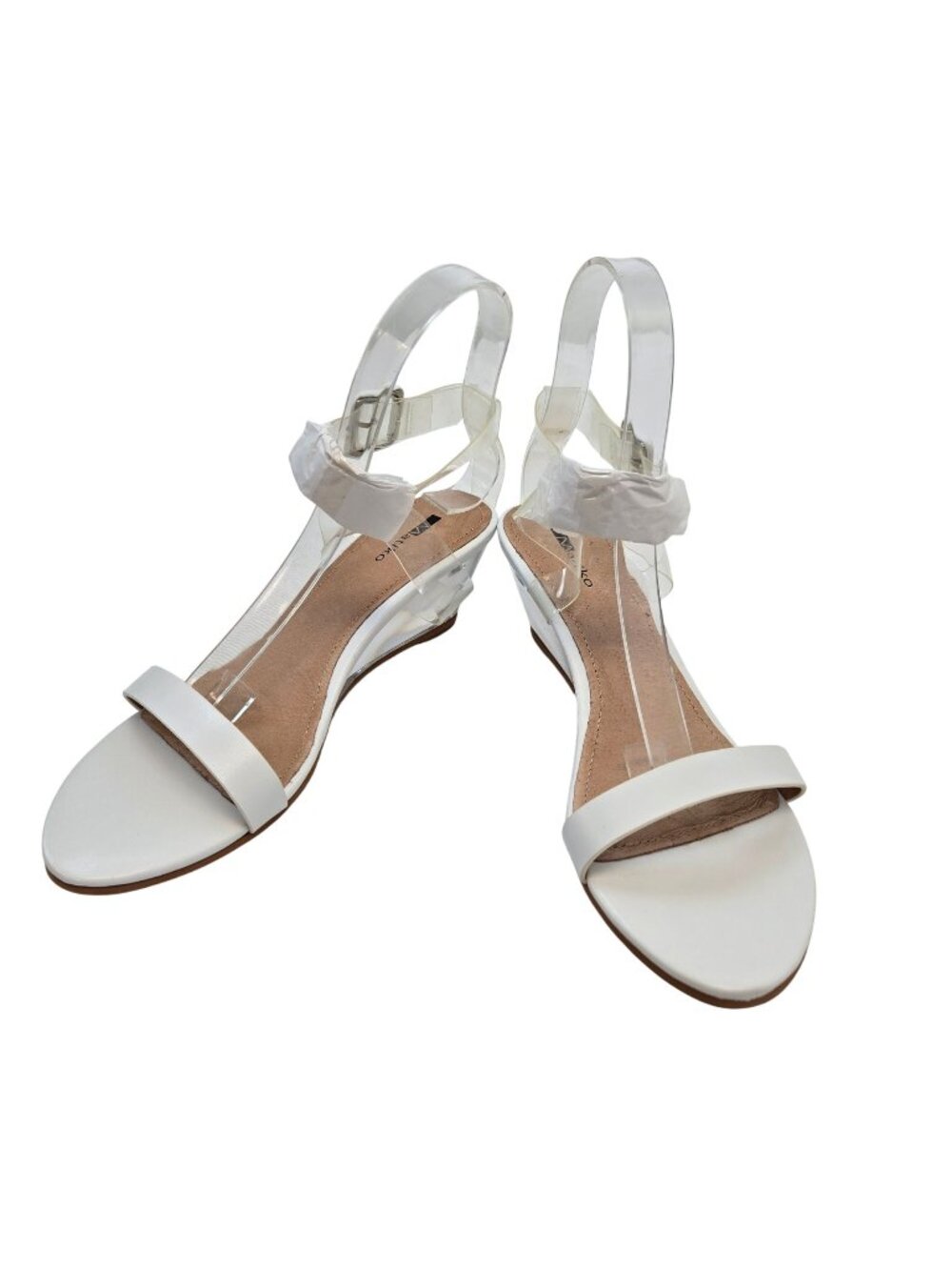 NWT/NIB Matiko Heely Clear Wedge Heel Strappy Sandal Size 39/US 8.5